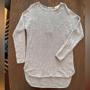 Michael Kors women’s M Grey Tunic Sweater Scalloped High Low Hem Long Sleeve